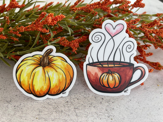Pumpkin Spice Latte Vinyl Sticker Set