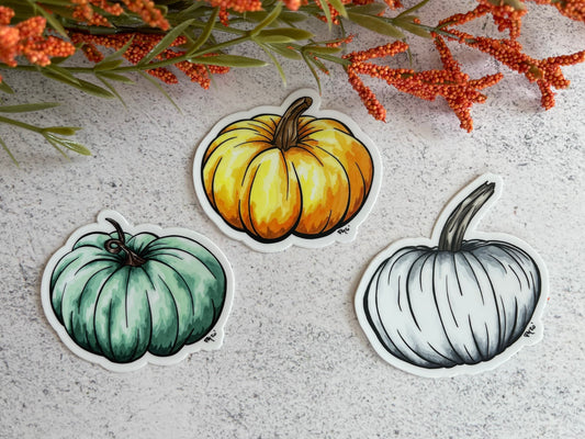 Colorful Pumpkins Vinyl Sticker Set