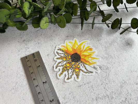 Geometric Sunflower Vinyl Sticker