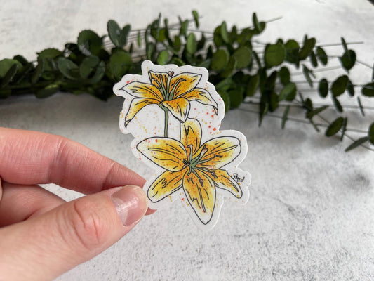 Yellow Lily Vinyl Sticker