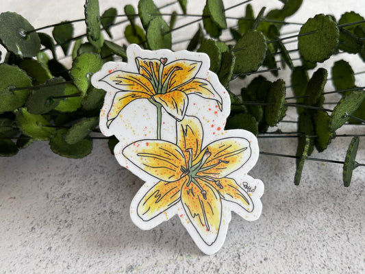 Yellow Lily Vinyl Sticker