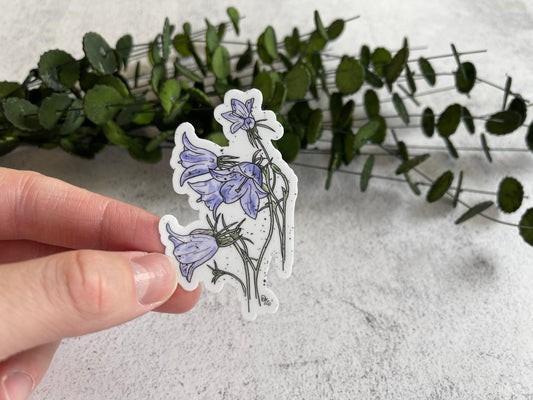 Watercolor Bellflower Vinyl Sticker