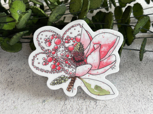 Pink Magnolia Vinyl Sticker