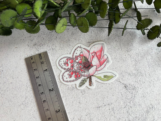 Pink Magnolia Vinyl Sticker