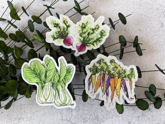 Vegetable Vinyl Sticker Set