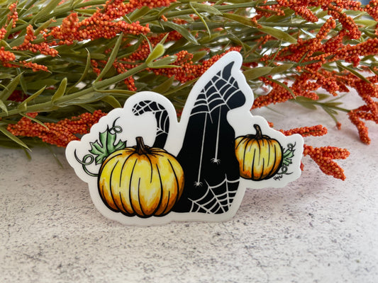 Black Cat Spiderweb Vinyl Sticker