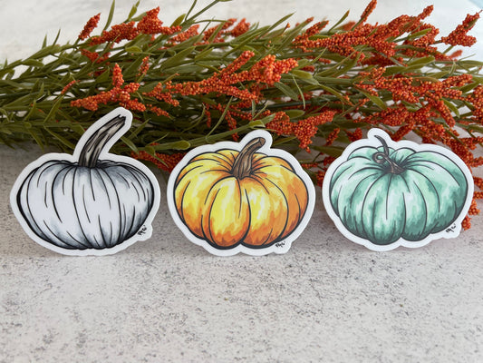 Colorful Pumpkins Vinyl Sticker Set