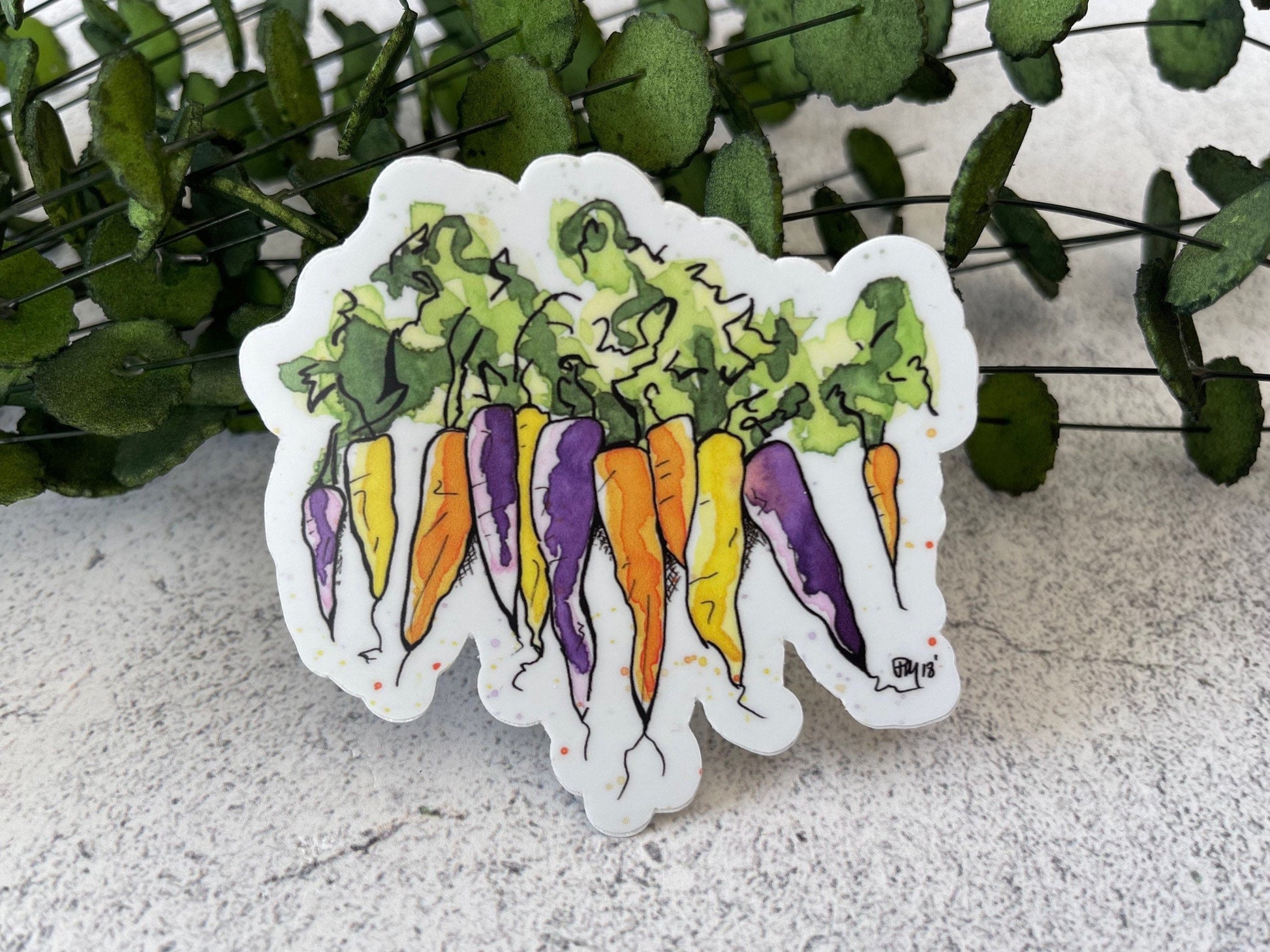 Colorful Carrots Vinyl Sticker