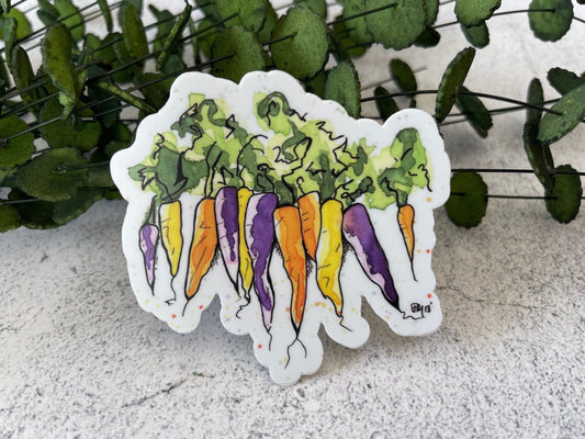 Colorful Carrots Vinyl Sticker