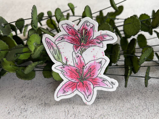 Pink Lily Vinyl Sticker