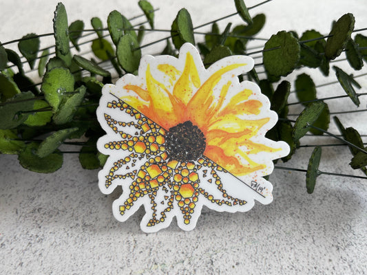 Geometric Sunflower Vinyl Sticker