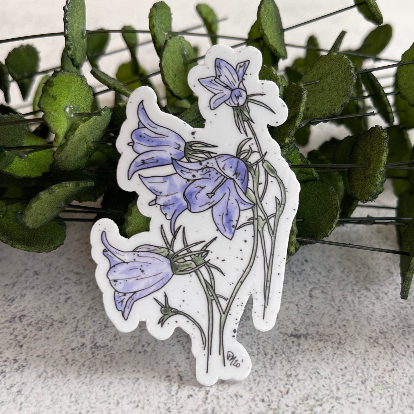 Watercolor Bellflower Vinyl Sticker