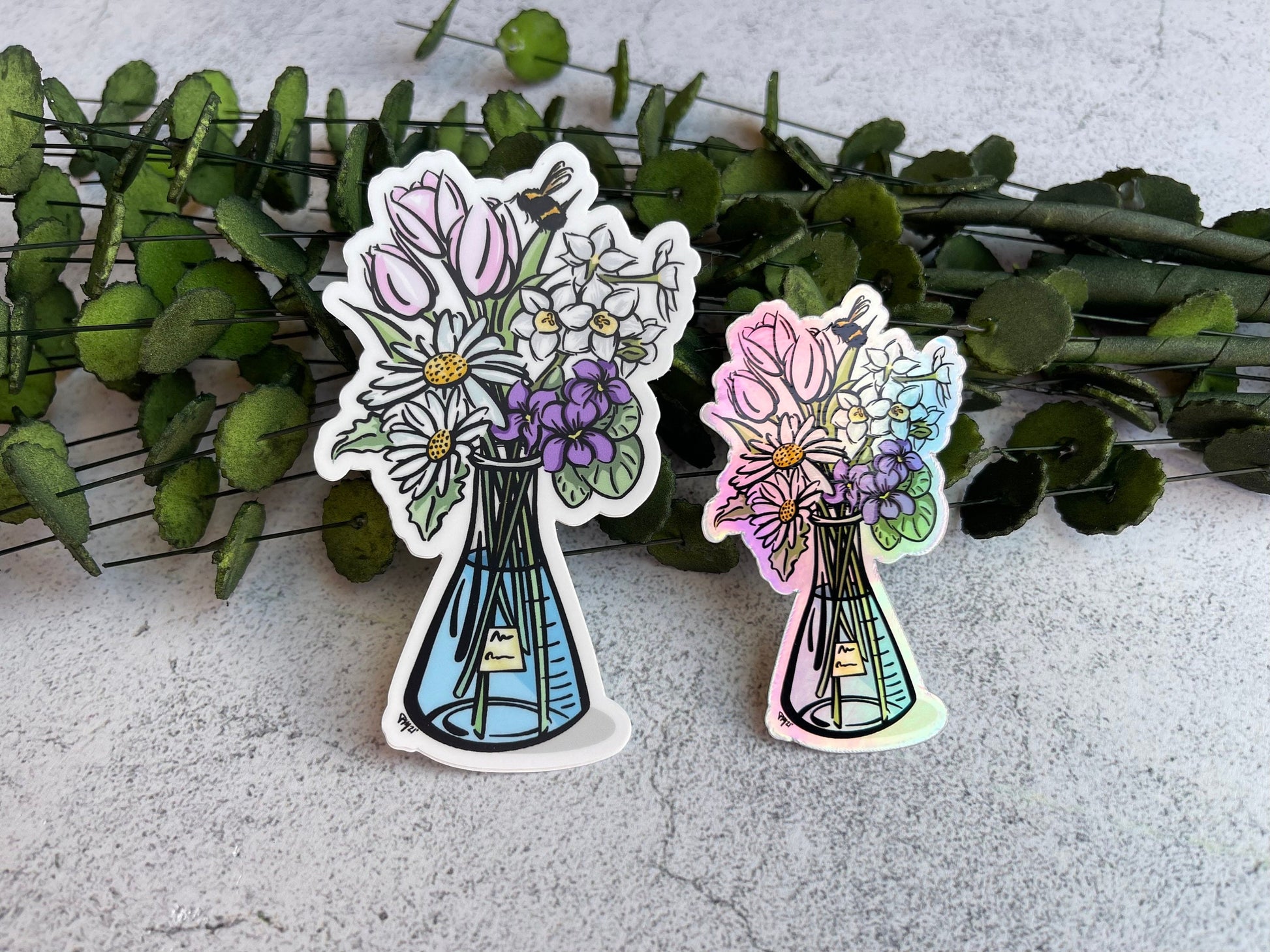 Pink Science Bouquet Vinyl Sticker