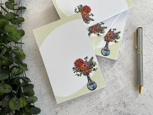 Science Red Floral Notepad
