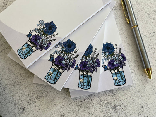 Science Blue Floral Notepad