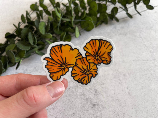 California Poppy Vinyl Sticker