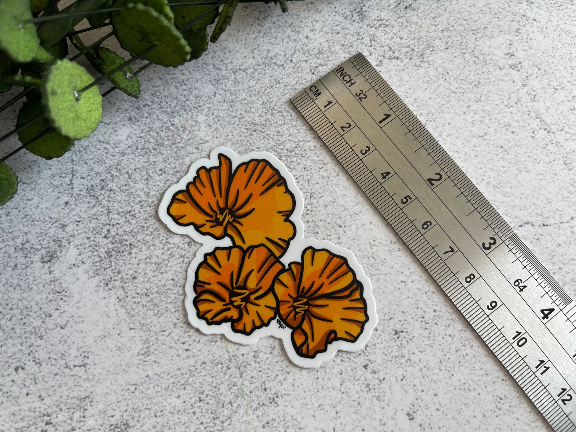California Poppy Vinyl Sticker