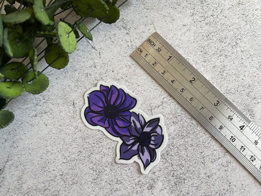 Purple Anemone Vinyl Sticker