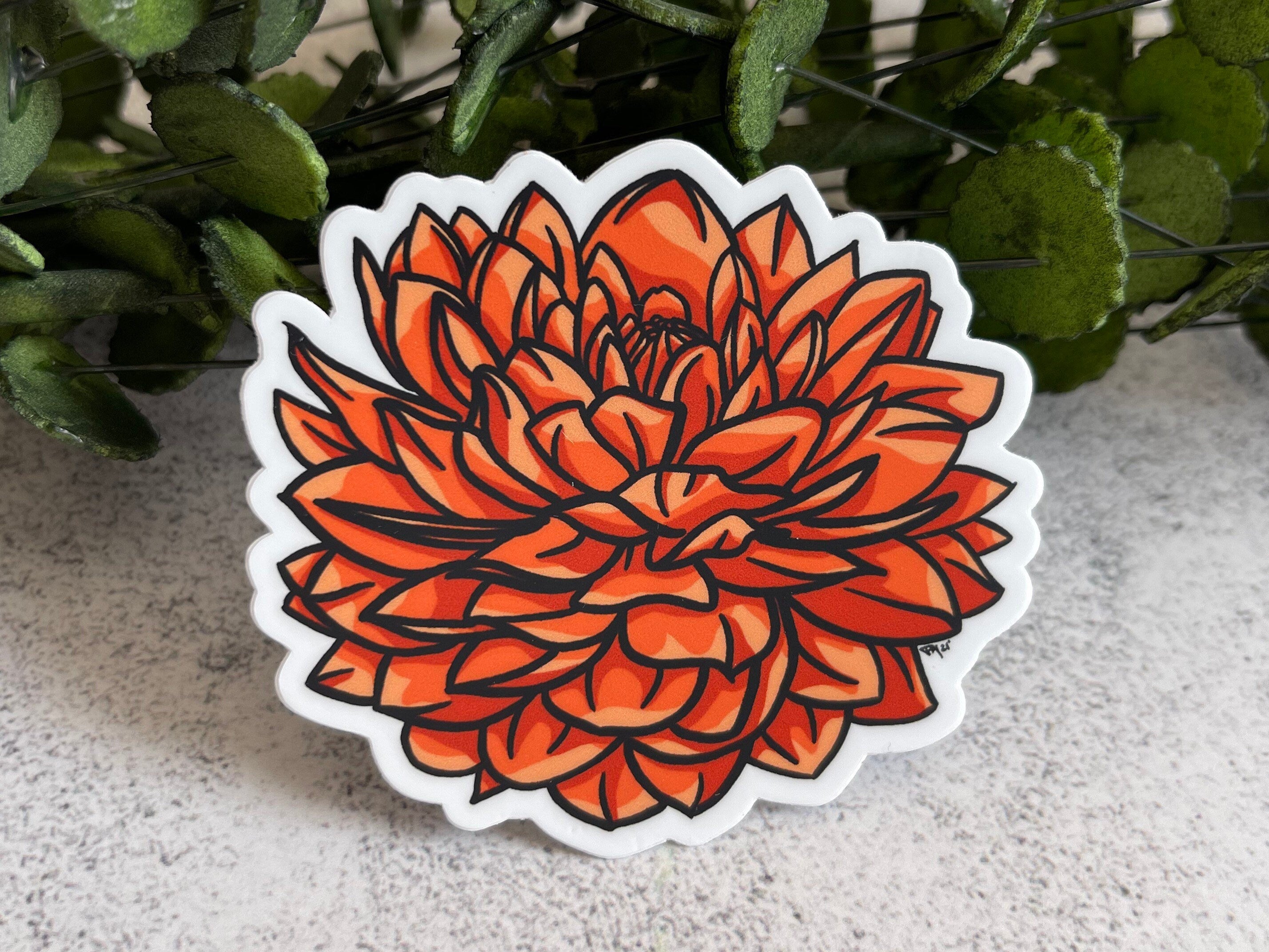 Dahlia Vinyl Waterproof Sticker – Botanical Bright - Add a Little Beauty to  Your Everyday