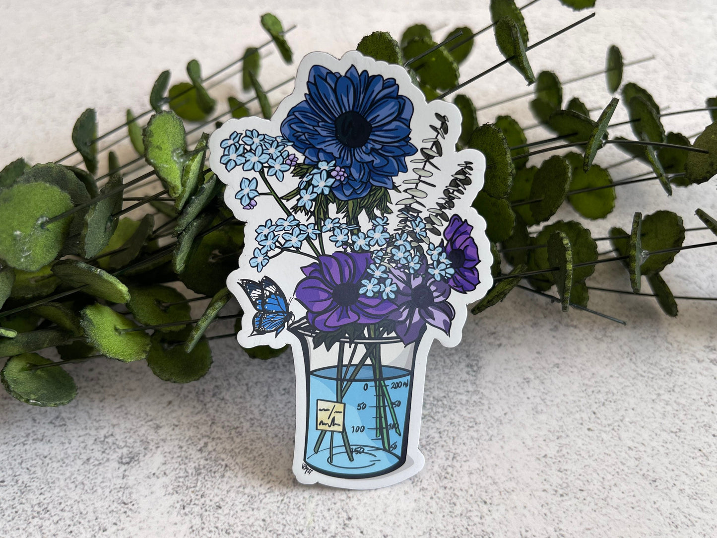 Science Blue Floral Magnet