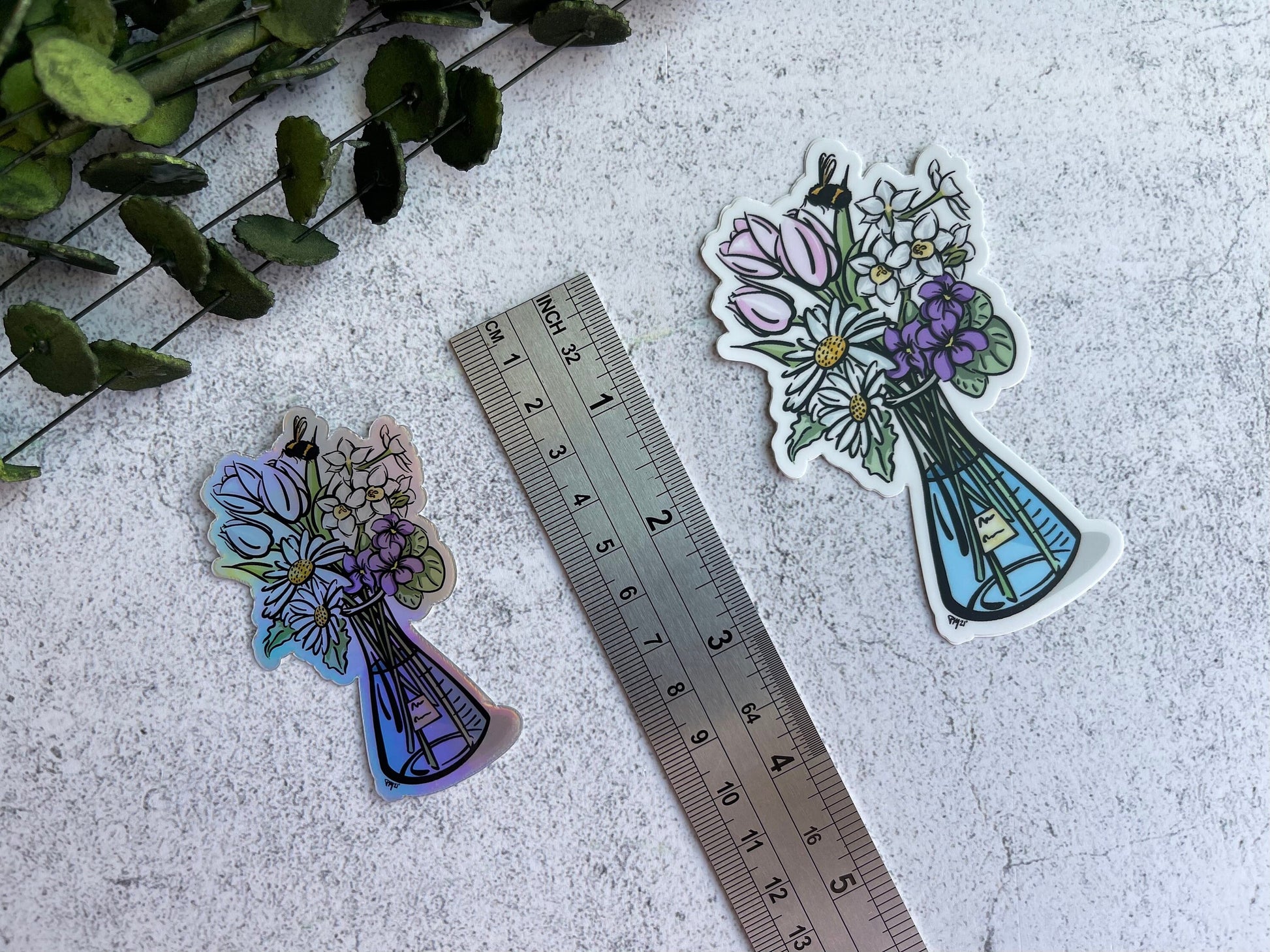 Pink Science Bouquet Vinyl Sticker