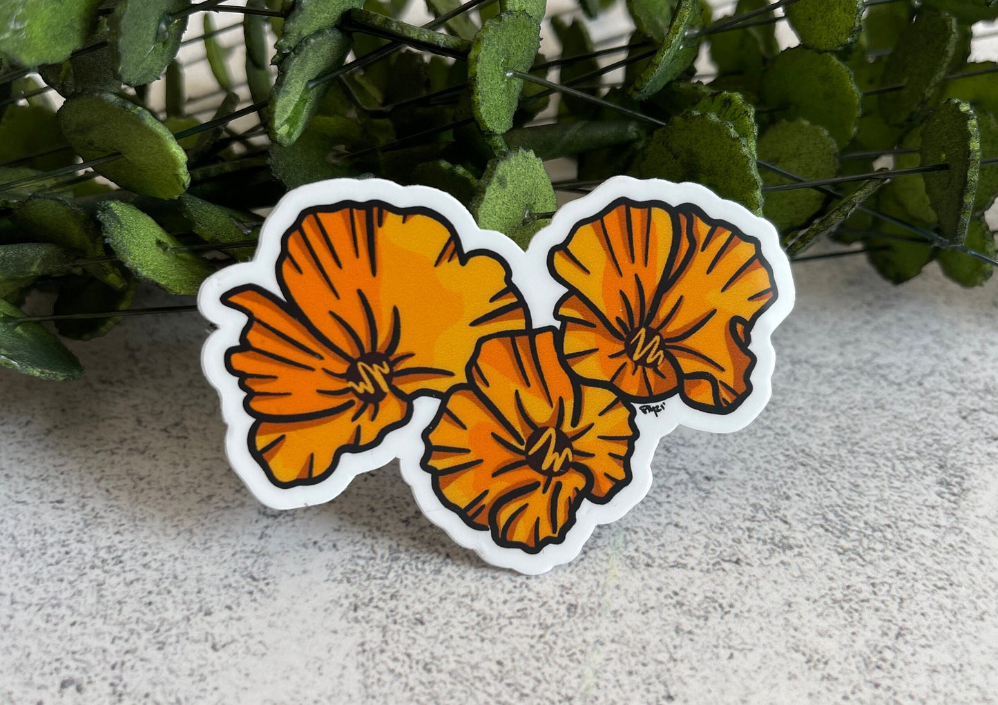 California Poppy Vinyl Sticker