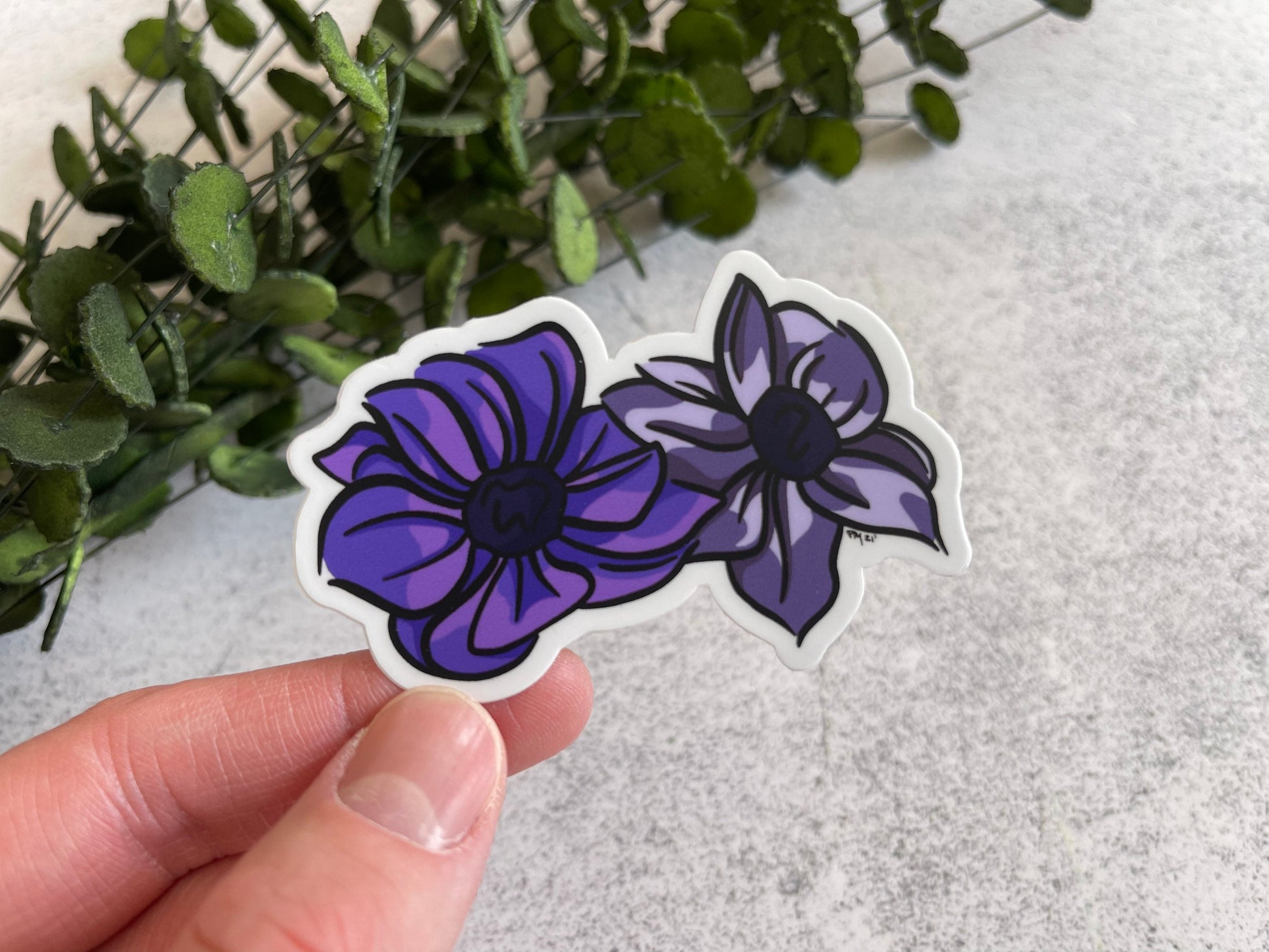 Purple Anemone Vinyl Sticker