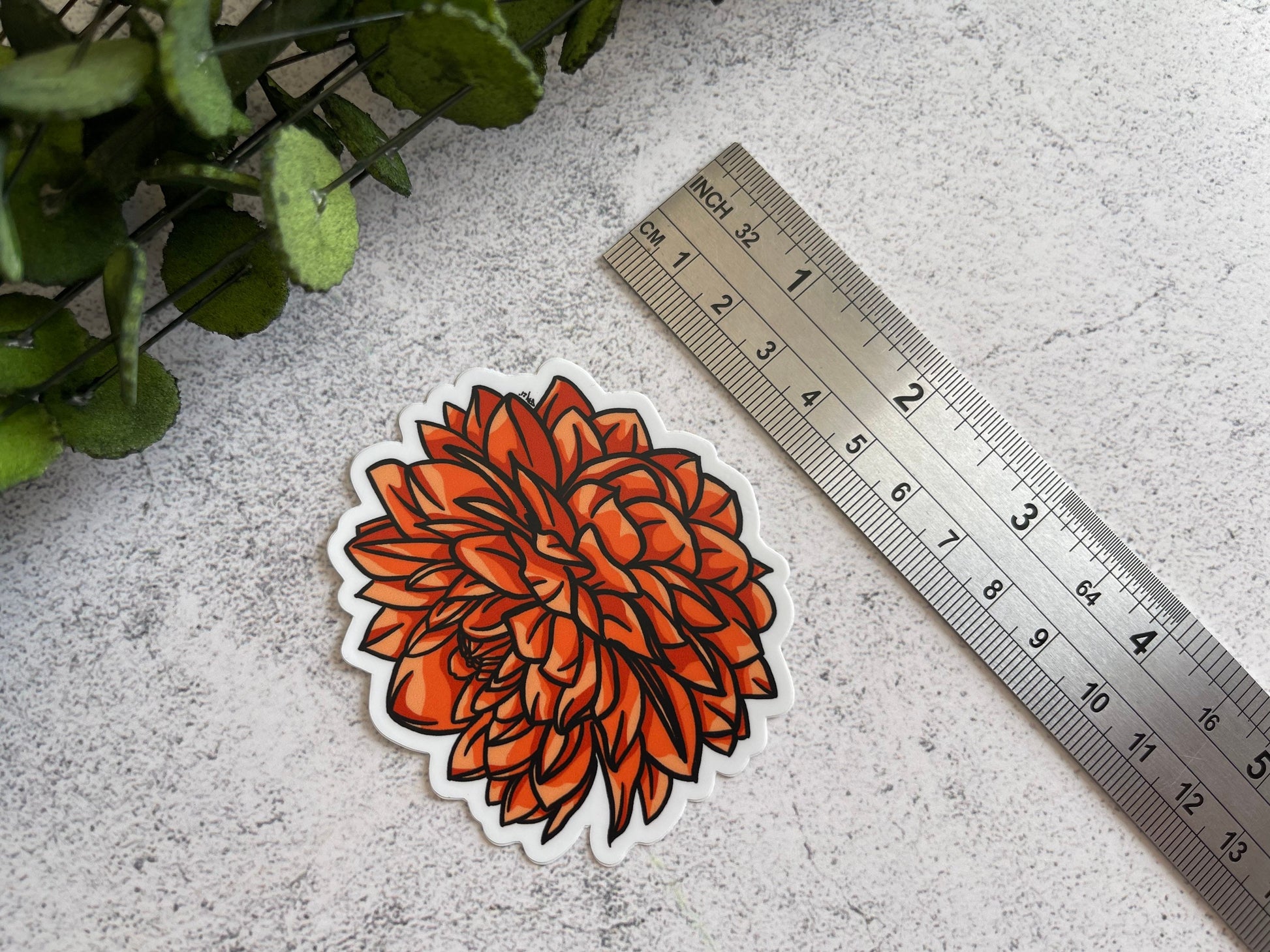 Red Dahlia Vinyl Sticker