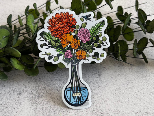 Science Red Floral Magnet