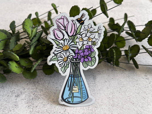 Science Pink Floral Magnet