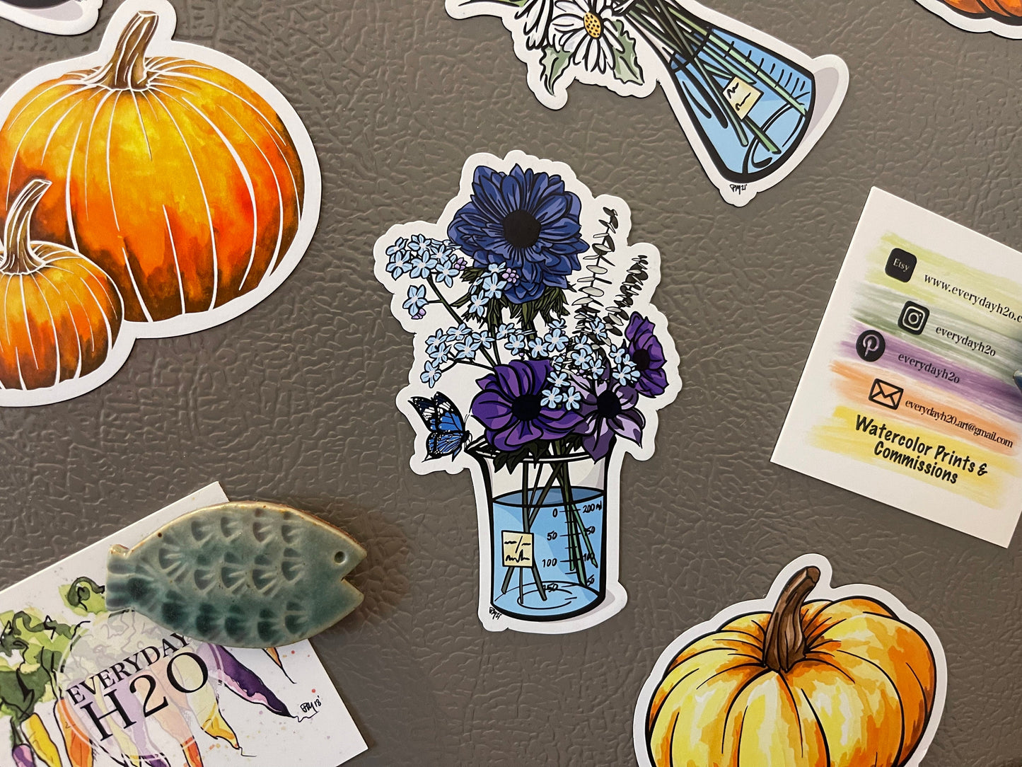 Science Floral Magnet Set