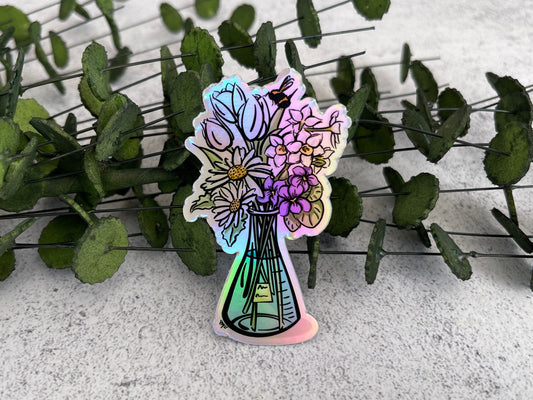 Pink Science Bouquet Vinyl Sticker