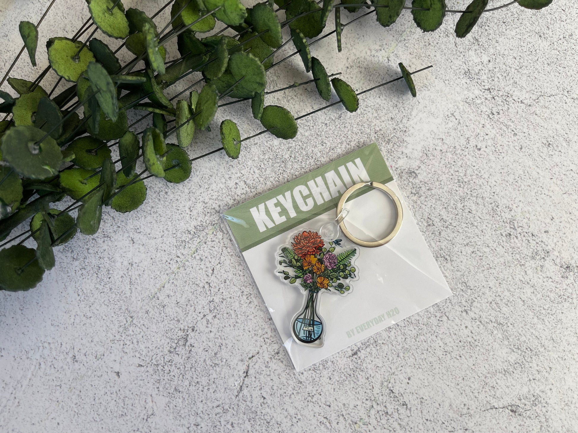 Science Red Floral Keychain