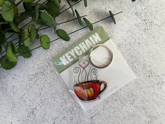 Pumpkin Spice Latte Keychain