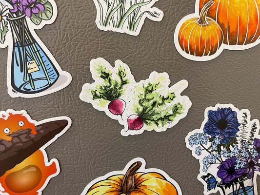 Watercolor Radish Magnet