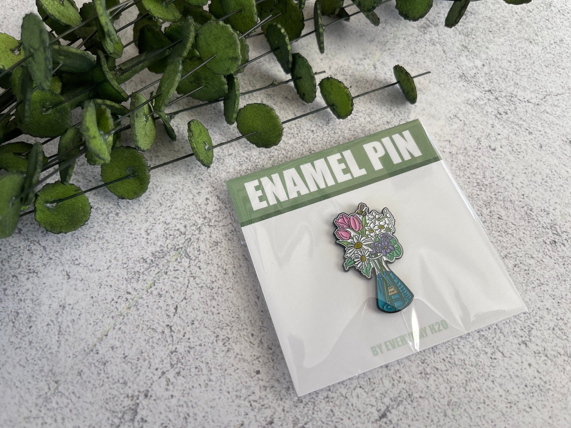 Science Pink Floral Enamel Pin