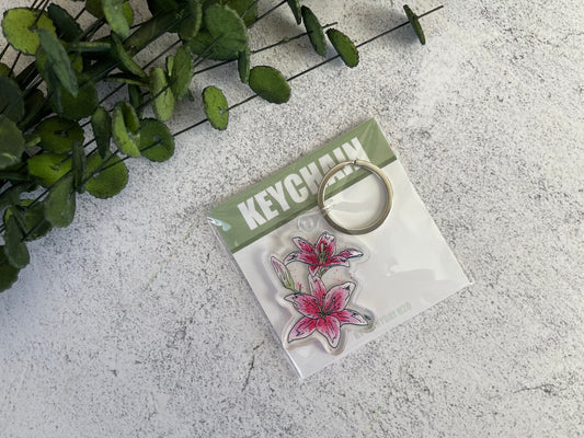 Pink Lily Keychain