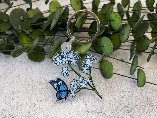 Forget Me Not Keychain
