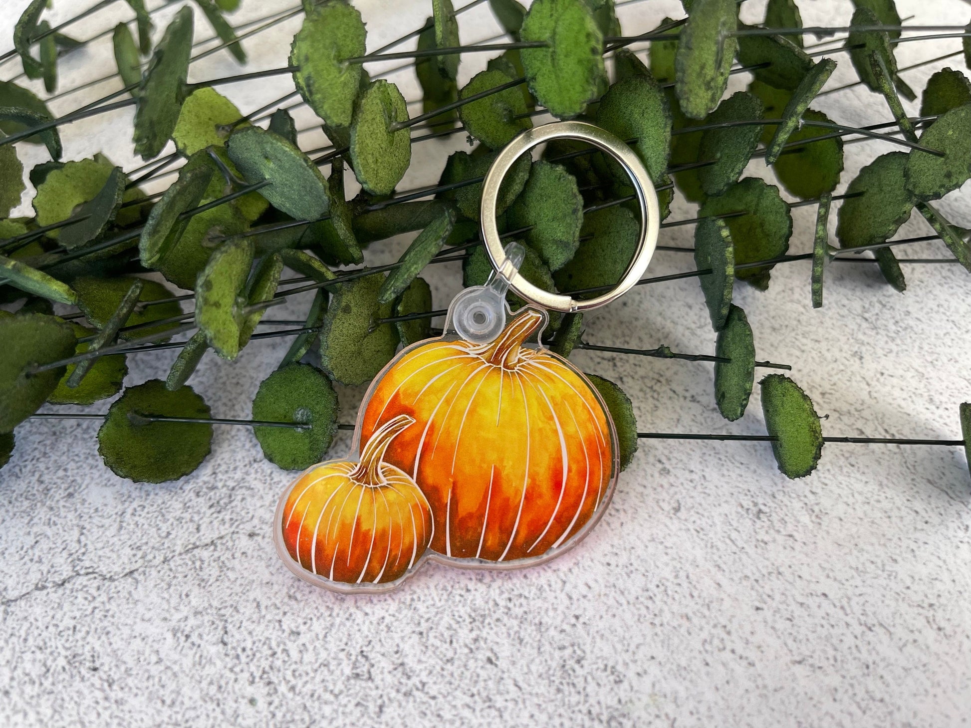 Watercolor Pumpkins Keychain