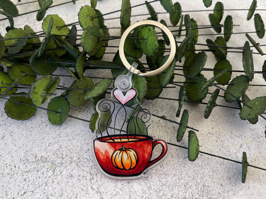 Pumpkin Spice Latte Keychain