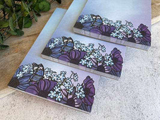 Blue Floral Notepad