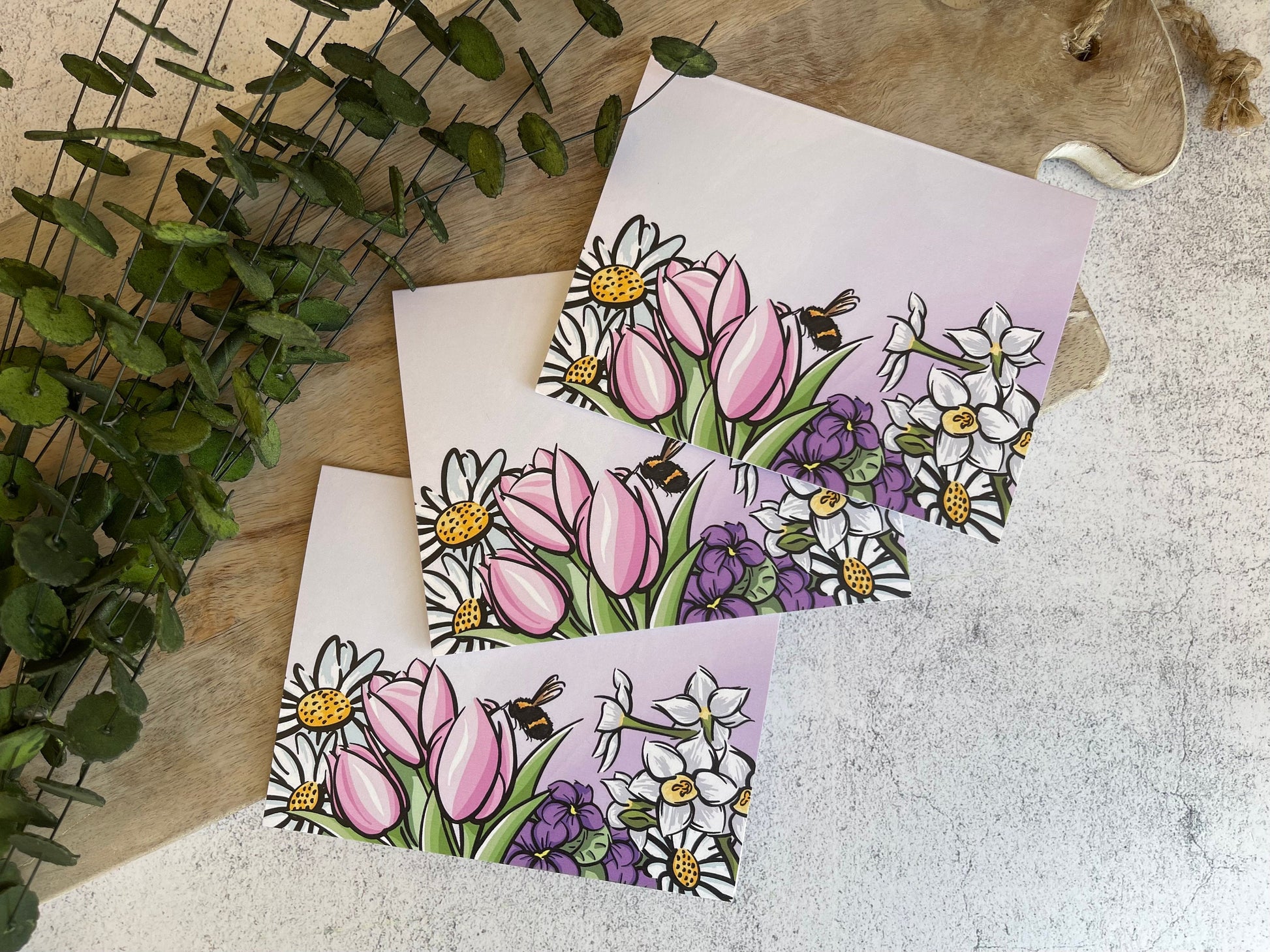 Pink Floral Greeting Card