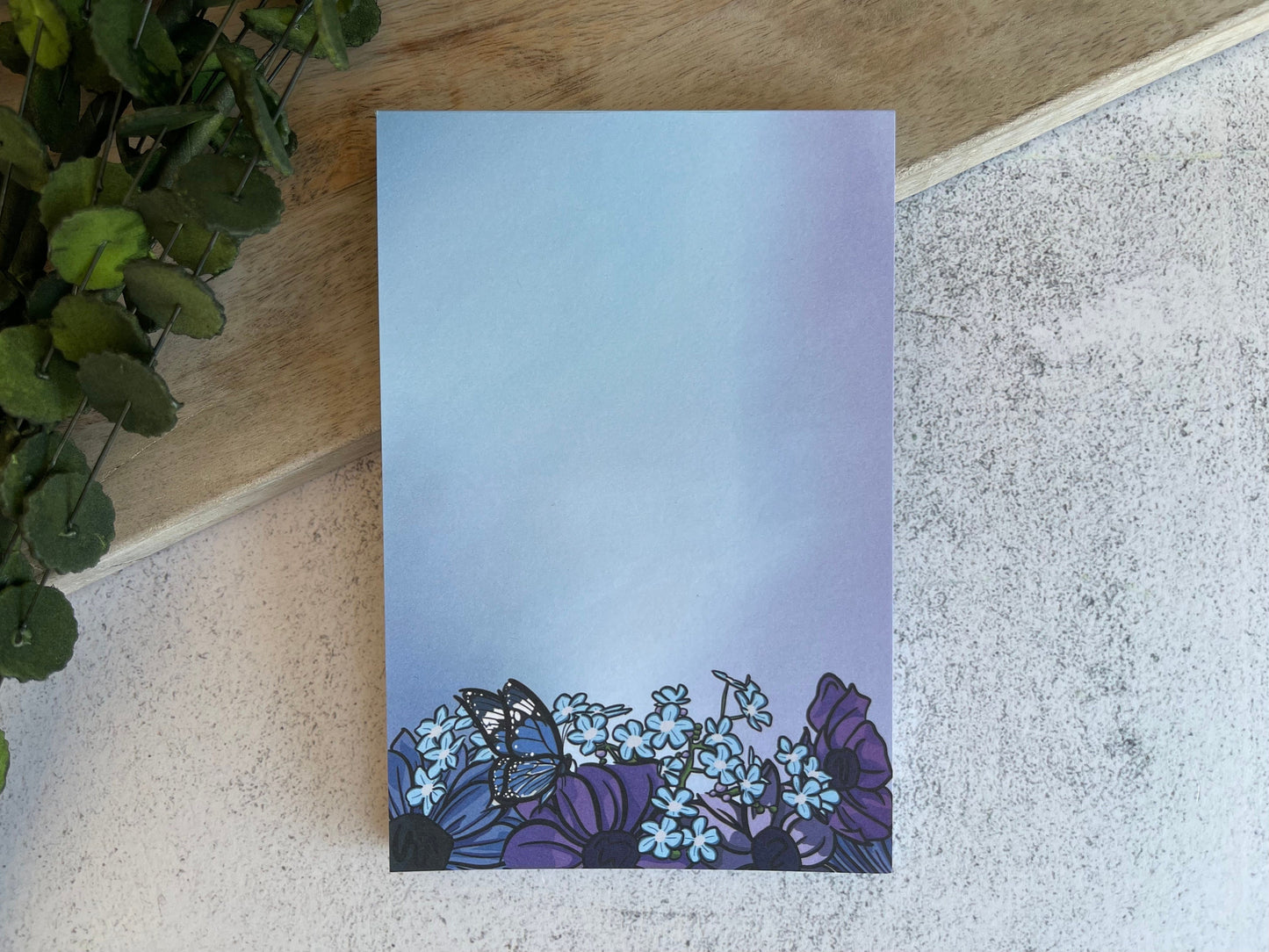 Blue Floral Notepad