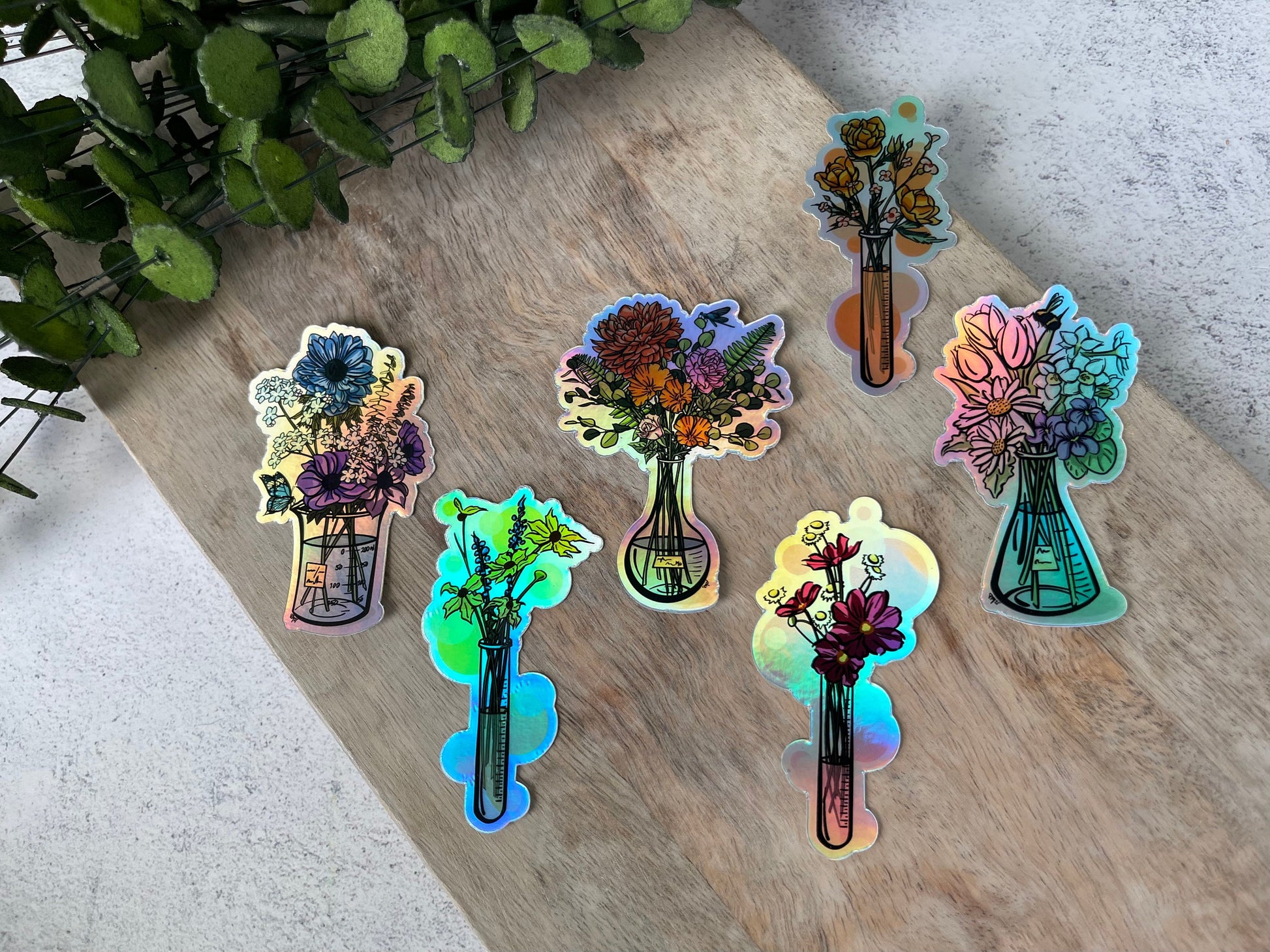Science Florals Vinyl Sticker Sets