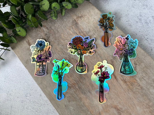 Science Florals Vinyl Sticker Sets