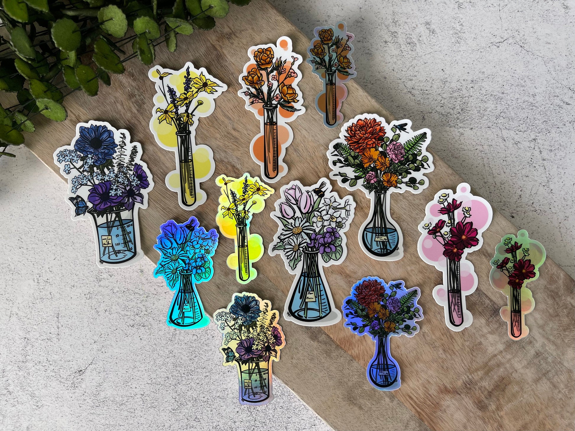 Science Florals Vinyl Sticker Sets