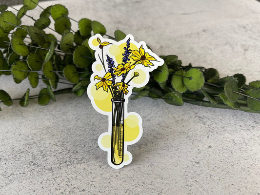 Yellow Floral Test Tube Magnet