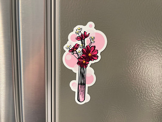 Pink Floral Test Tube Magnet