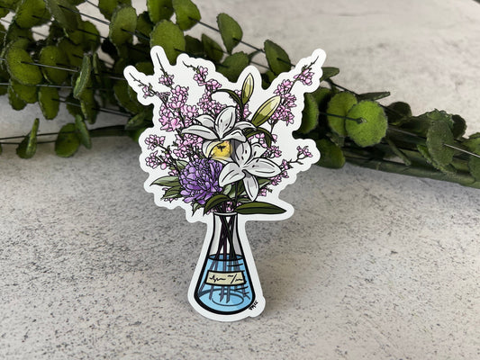 Cherry Blossom Science Flask Magnet