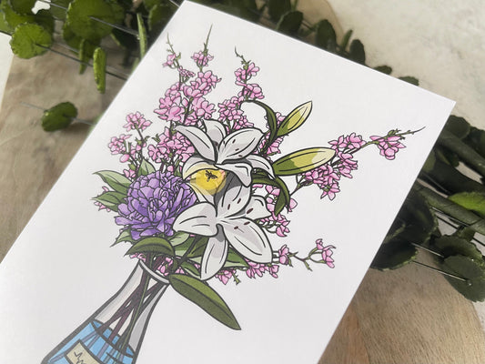Cherry Blossom Science Greeting Card